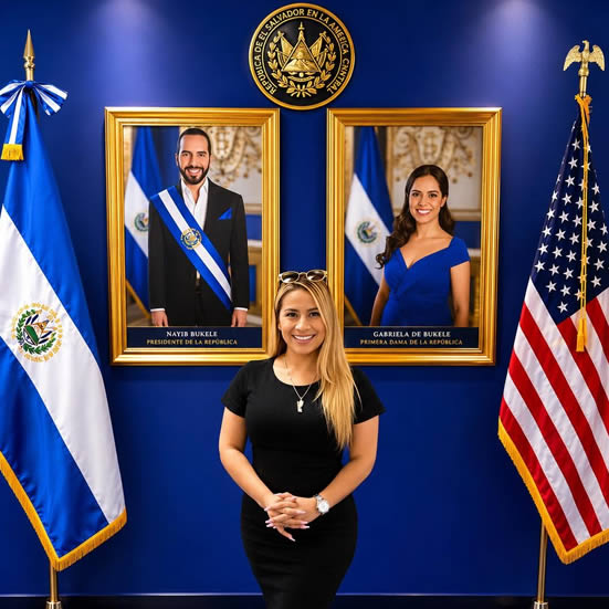 Karla Villacorta en Consulado Genral de El Salvador en Los Angeles, California