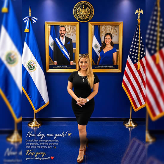 Karla Villacorta en Consulado Genral de El Salvador en Los Angeles, California